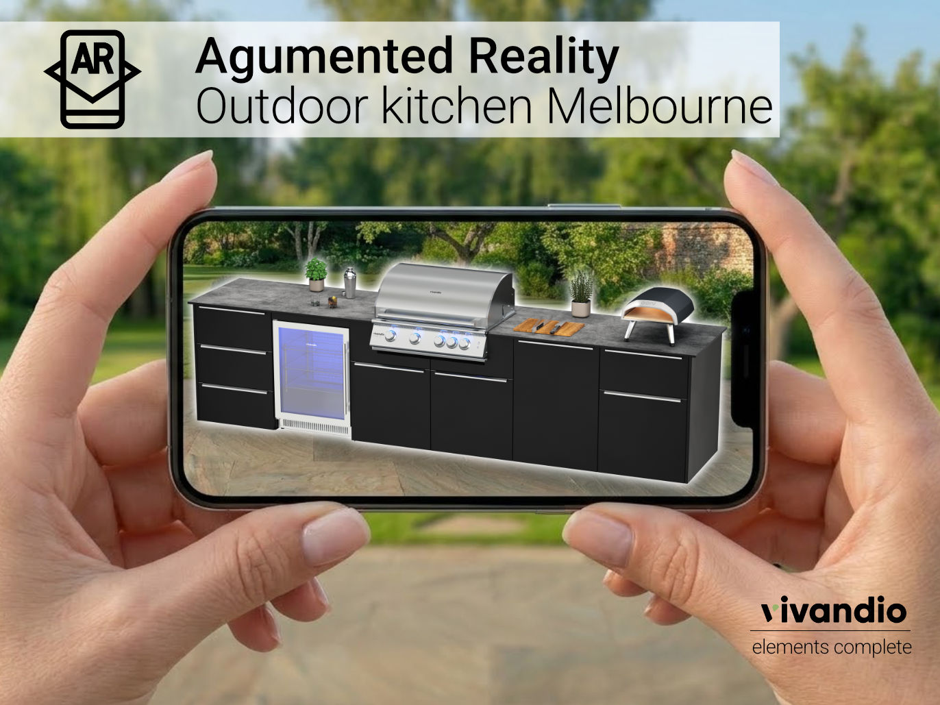 Outdoor Cocktail Station mit Augmented Reality Handy