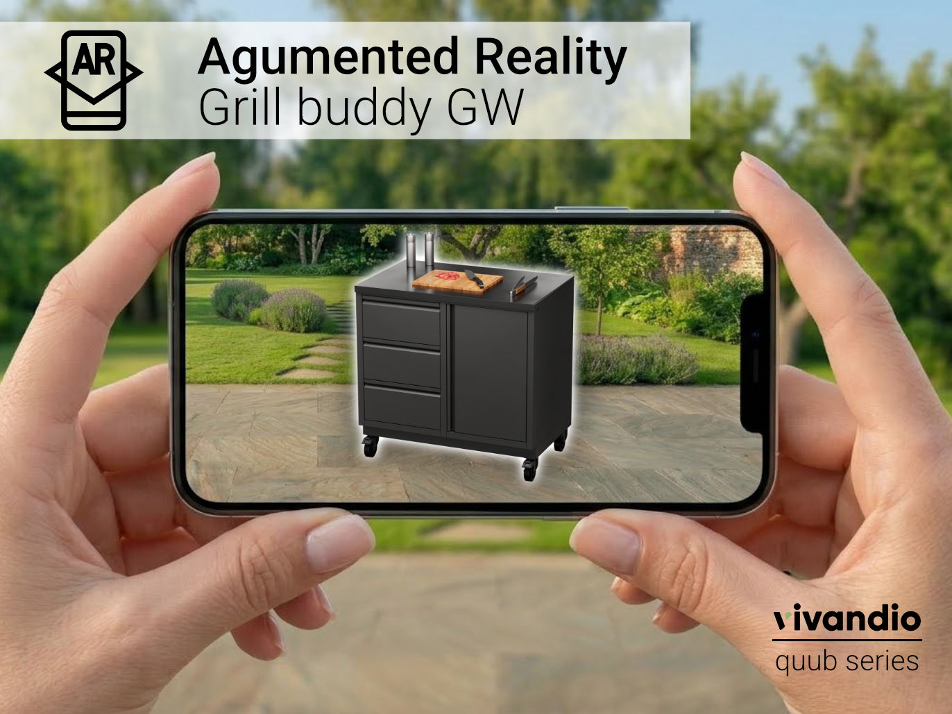 Grillwagen Grillbuddy mit Augmented Reality am Handy testen
