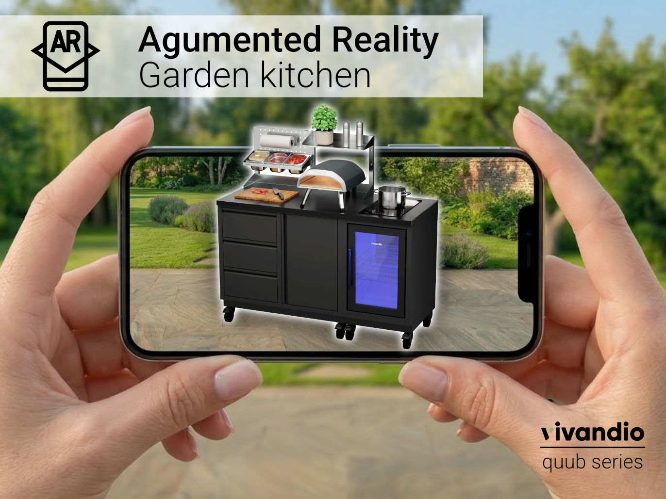 Outdoor Küche testen mit Augmented Reality Handy