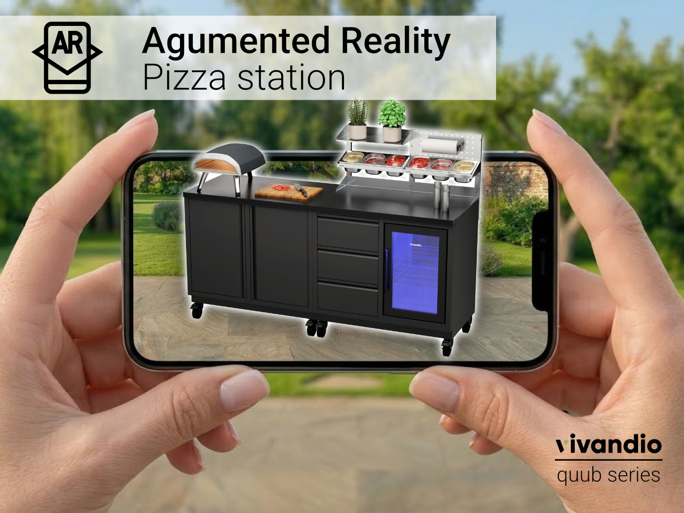 Outdoor Pizzastation testen mit Augmented Reality Handy