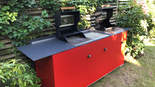 Individuelle Outdoor Küche mit onQ Grill in Rot (ID:039)