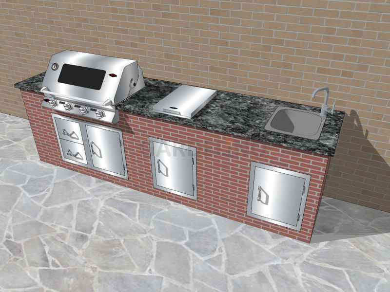 Design-Service Outdoorküche Basic mit Beefeater Grill in Klinkeroptik