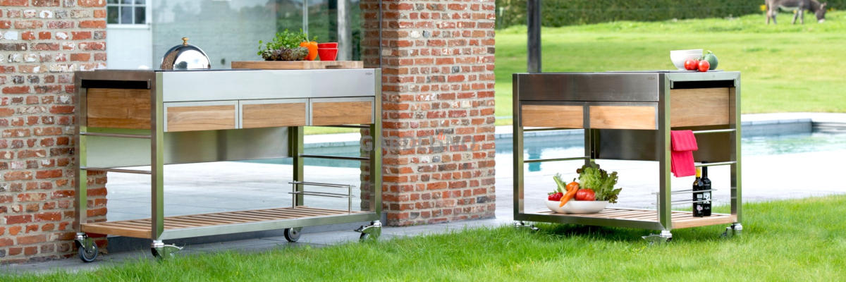 Mobile Outdoor Küchen mit Rollen auf gardelino.de
