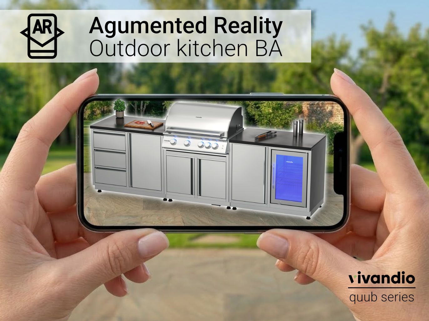 Outdoor Küche testen mit Augmented Reality Handy