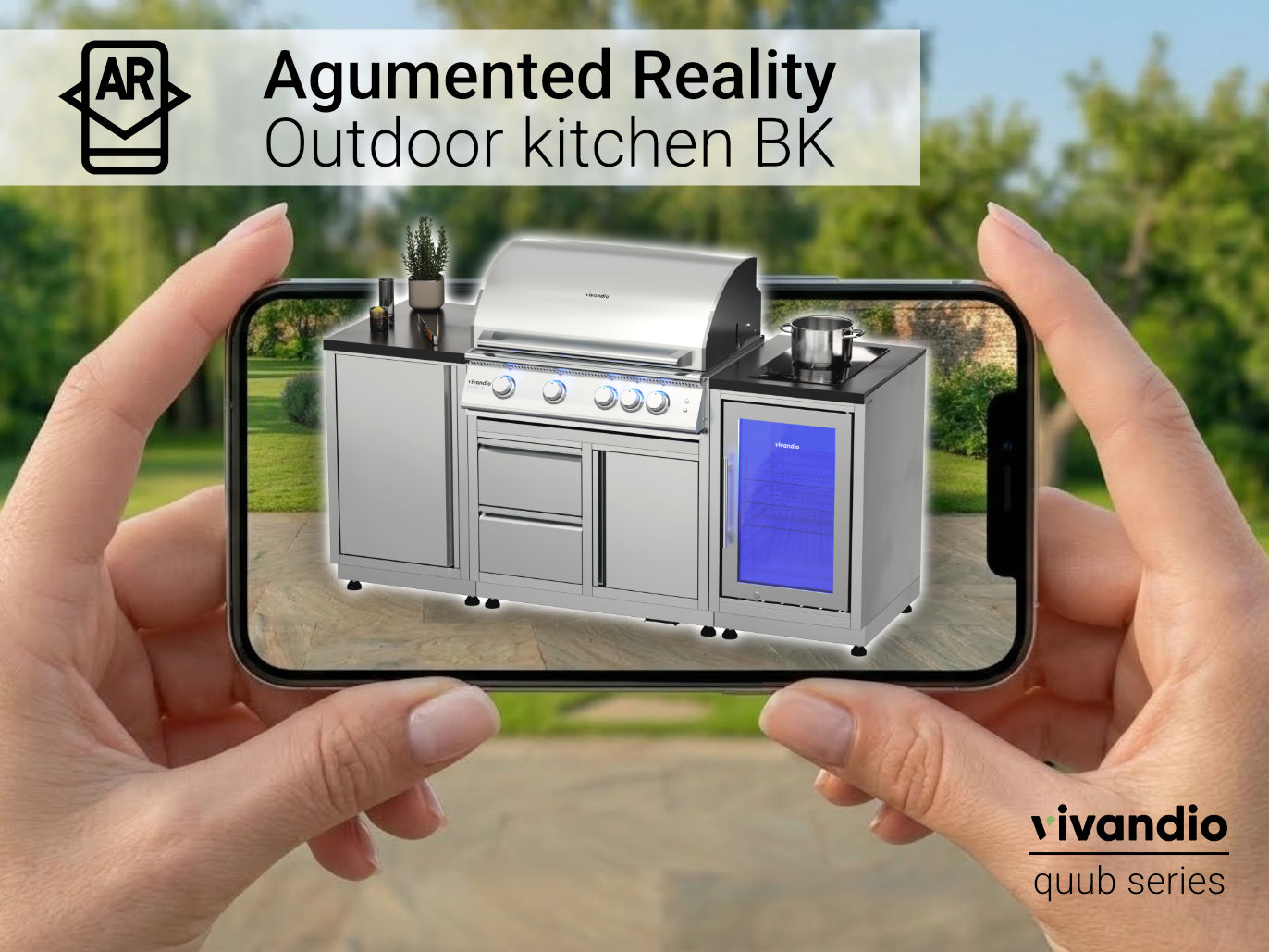 Outdoor Küche testen mit Augmented Reality Handy