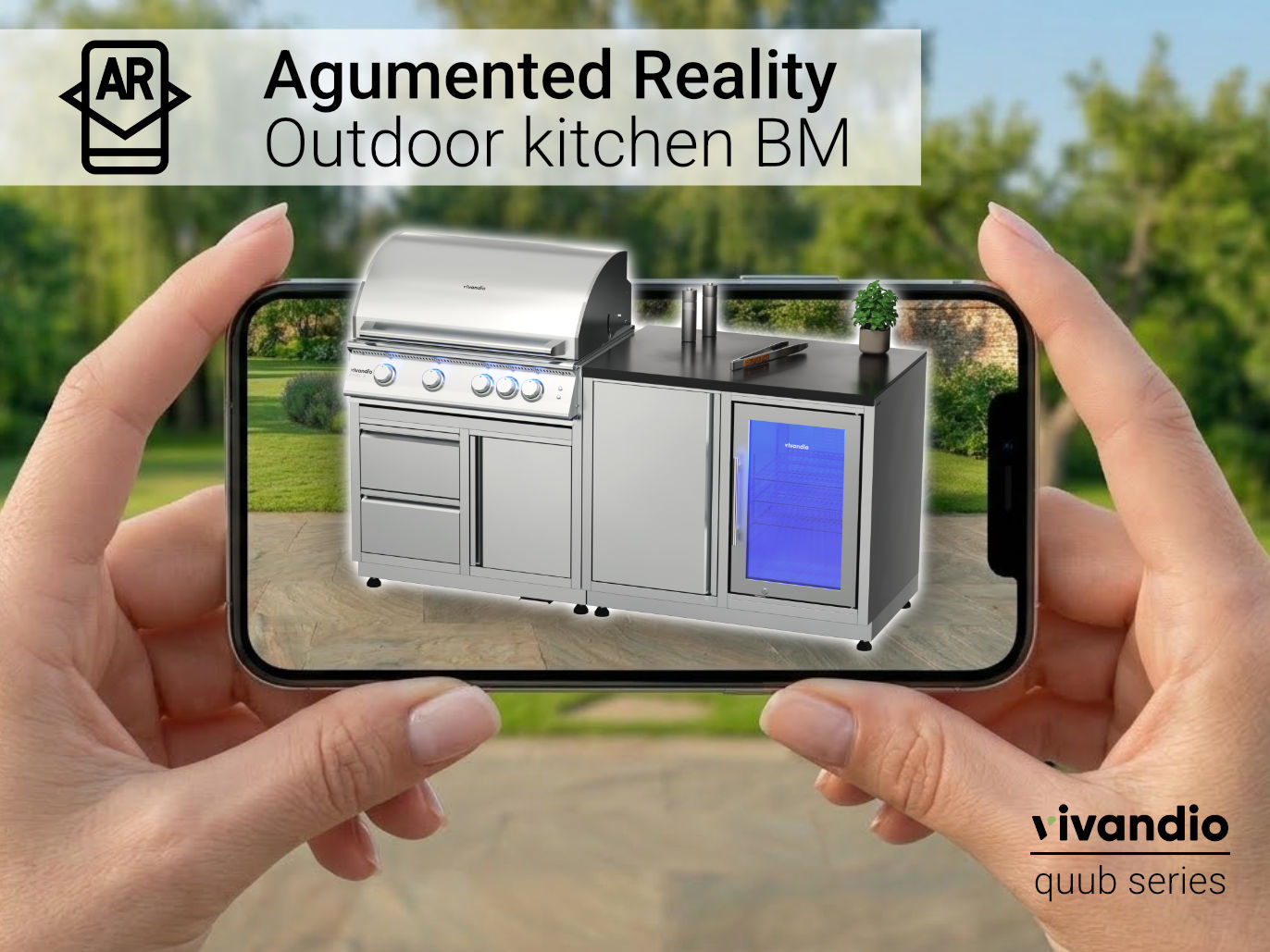 Outdoor Küche testen mit Augmented Reality Handy