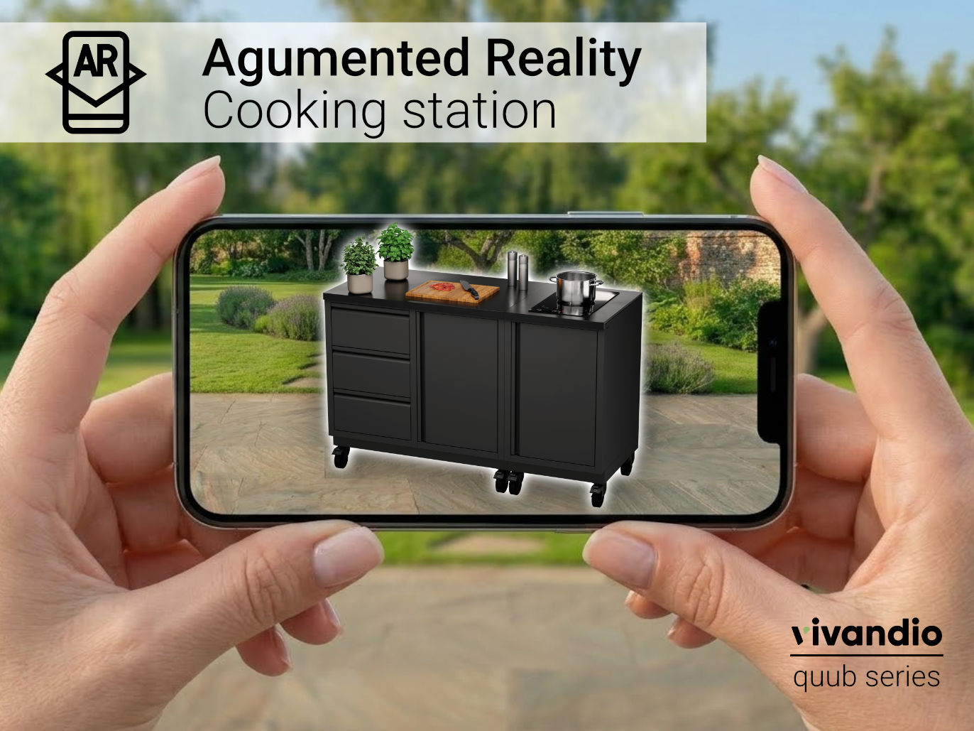 Outdoor Küche testen mit Augmented Reality Handy