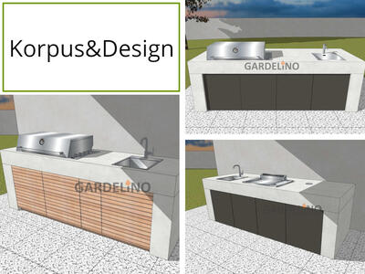 Korpus und Design der vivandio Outdoor Küche Pure