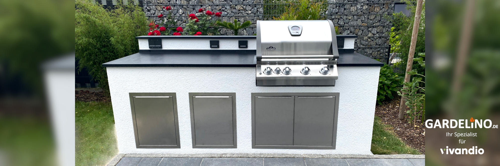 Außenküche kaufen mit vivandoo Kochfeld und Komponenten
