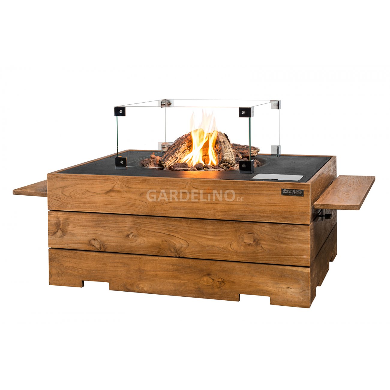Holz-Feuertisch Rechteckig von Happy Cocooning