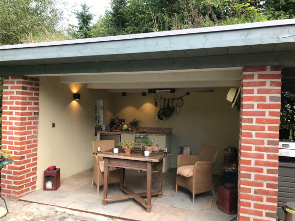 Kleine Grillstation Mit Fire Magic In Gartenlaube