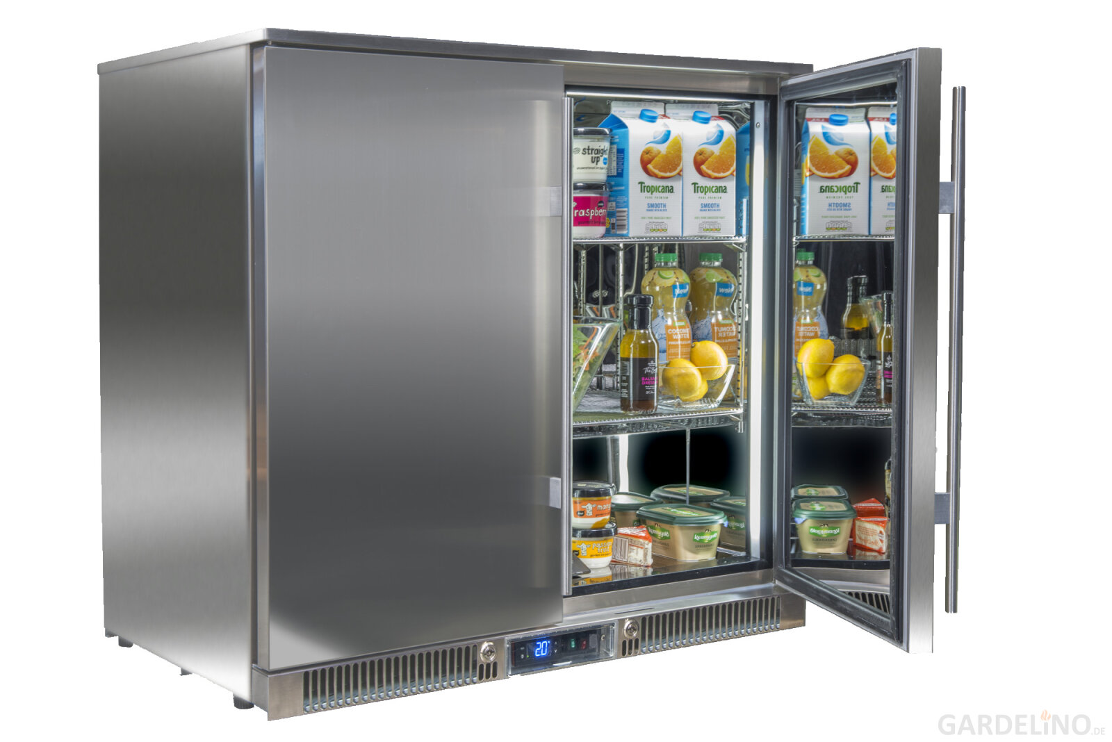 Zweitüriger Outdoor Kühlschrank mit Edelstahlfront