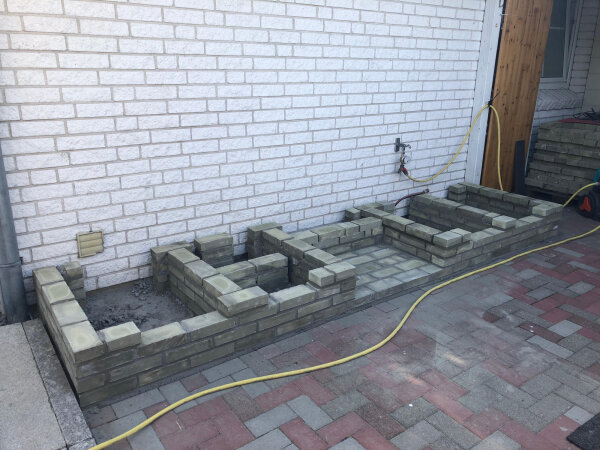 Outdoor Küche aus Backsteinen