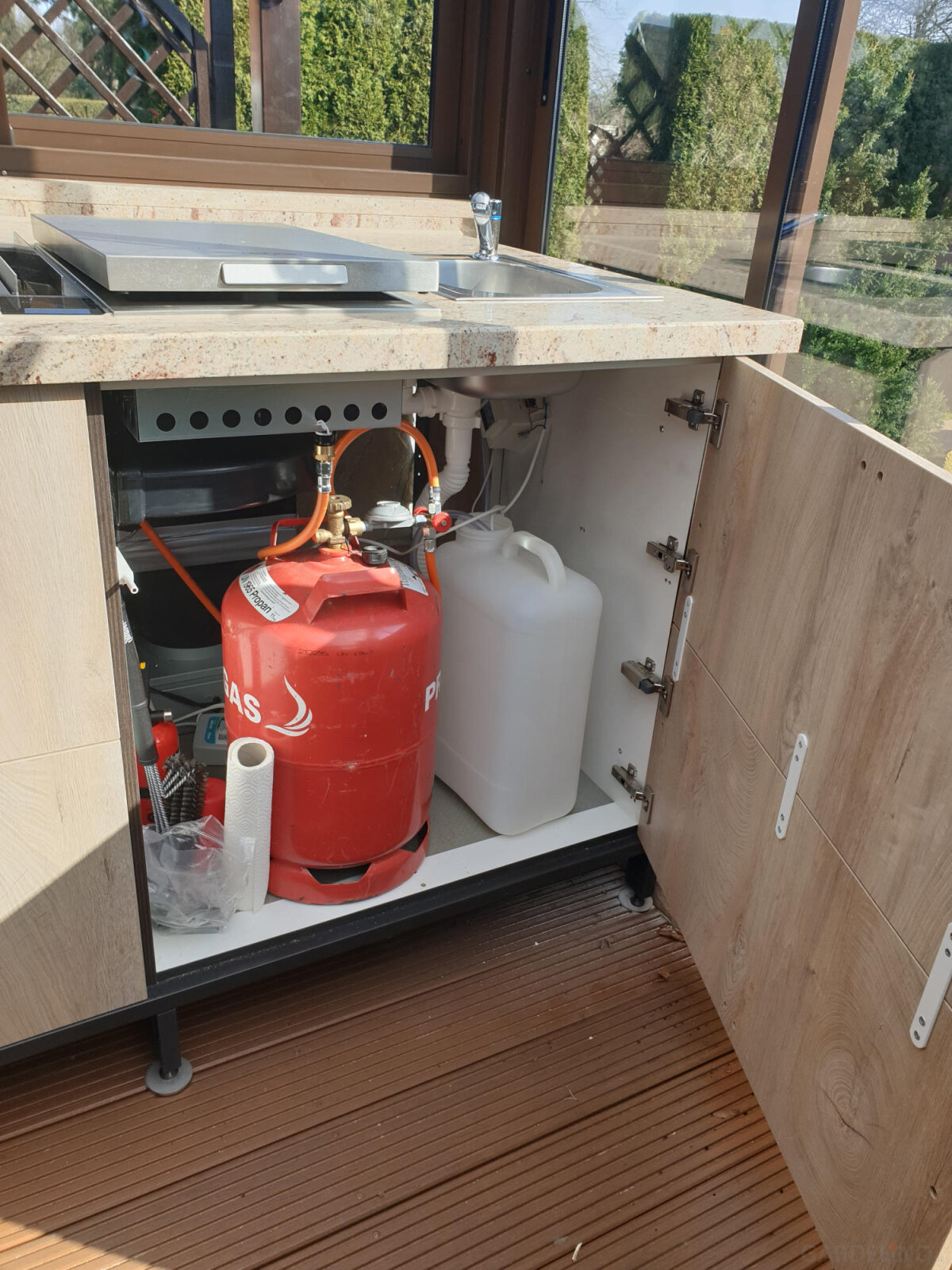 Outdoor Küche im Wintergarten