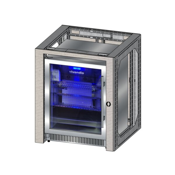 Unterbau Kühlschrank Außenküchen DIY Systemmodul mit vivandio FS-150 Kühlschrank