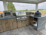 Rustikale Holz-Outdoor Küche