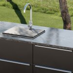 Auslaufmodell: Outdoor Küchen Spüle L mit Armatur & Gartenschlauchstecksystem