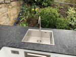 Auslaufmodell: Outdoor Küchen Spüle L mit Armatur & Gartenschlauchstecksystem