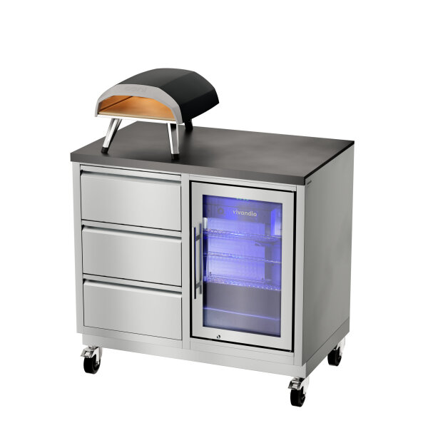 Grilltisch mit Kühlschrank vivandio quub