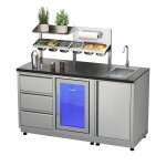 Outdoor Cocktailstation mit Kühlschrank und Spüle