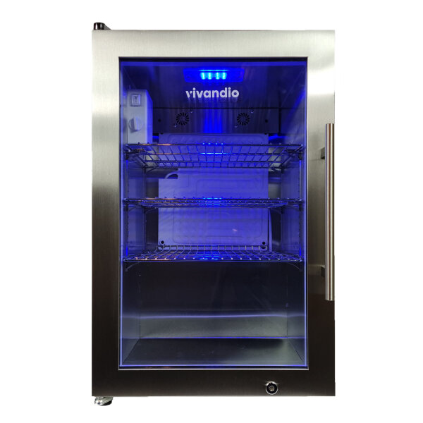 Outdoor Kühlschrank FS-63, silber Griff rechts