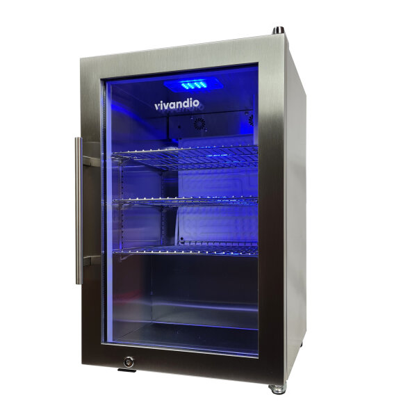 Outdoor Kühlschrank FS-63, silber Griff links