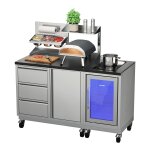 Kompakte Gartenküche mit Kühlschrank & Kochfeld