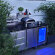 Grillmodul mit Outdoor Kühlschrank, silver mit Stellfüßen