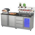 Outdoor Pizzastation, silver mit Stellfüßen