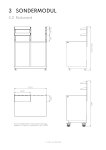 Outdoor Cocktailstation mit Kühlschrank und Spüle, black mit Lenkrollen