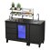 Outdoor Cocktailstation mit Kühlschrank und Spüle, black mit Lenkrollen
