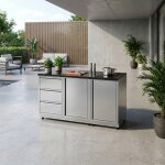 Outdoor Kochstation, silver mit Stellfüßen