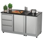 Outdoor Kochstation, silver mit Stellfüßen