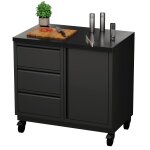 System Grill Beistellwagen, schwarz mit Lenkrollen