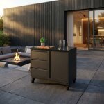 System Grill Beistellwagen, schwarz mit Lenkrollen