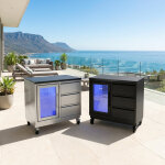 Grill Beistellwagen mit Kühlschrank - vivandio quub...