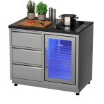 Balkon-Outdoorküche mit Kühlschrank & Kochfeld
