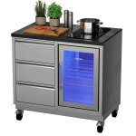 Balkon-Outdoorküche mit Kühlschrank & Kochfeld