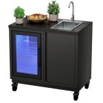 Kleine Gartenküche mit Spüle & Kühlschrank