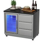 Mobile Outdoor Dining Station mit Kühlschrank & 3 Schubladen
