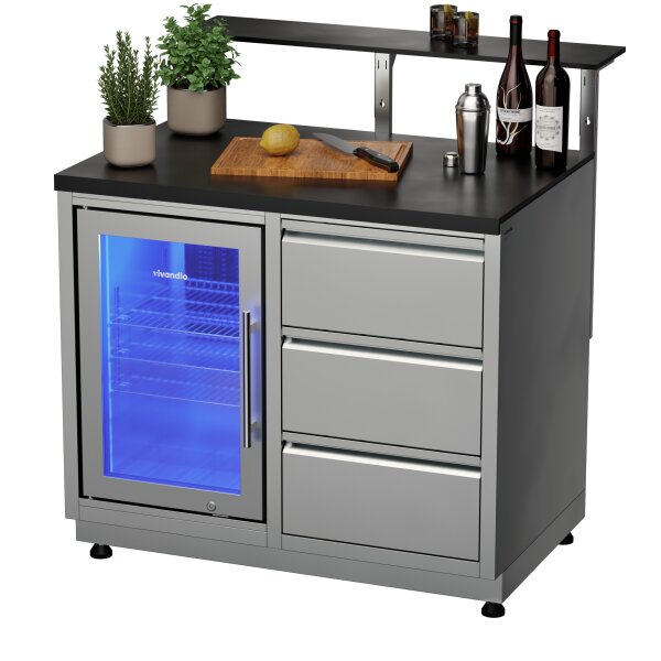 Kompakte Outdoor-Bar mit Kühlschrank & Theke