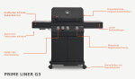 Prime Liner by BULL G3 – schwarzer 3-Brenner-Gasgrill mit Infrarot-Seitenbrenner