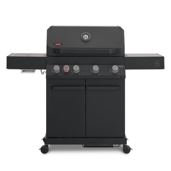Prime Liner by BULL G4 – schwarzer 4-Brenner-Gasgrill mit Infrarot-Seitenbrenner