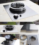 Hochleistungs Wok zum Einbauen in eine Outdoorküche (vor direkter Witterung schützen)
