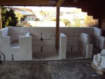 Outdoorküche gemauert mit Gasgrill und Monolith Grill