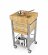 Joko domus Auxilium  Küchenwagen klein mit zwei Schubladen 50 x 50 cm Arbeitsplatte: Edelstahl; Schublade: Acrylstein white