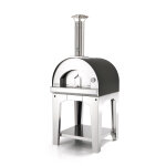 Stahl Holzbackofen mit Gestell Fontana Forni Margherita 60 Anthrazit