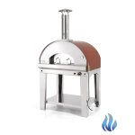 Stahl Gasbackofen mit Gestell Fontana Forni Mangiafuoco Rot