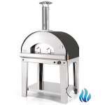 Stahl Gasbackofen mit Gestell Fontana Forni Mangiafuoco Anthrazit