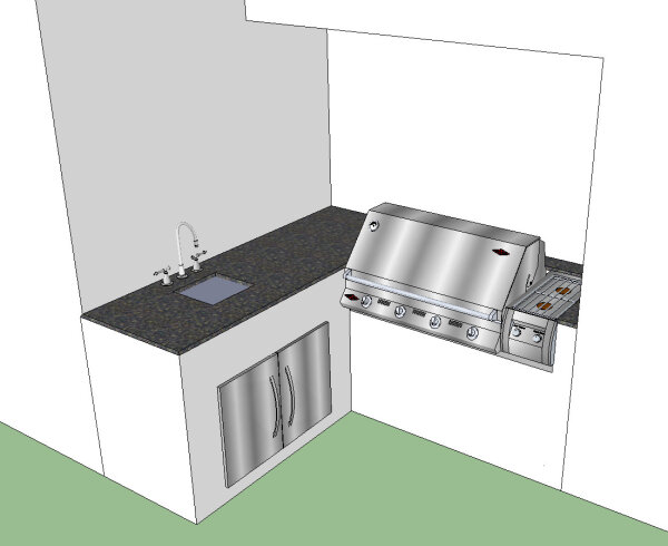 Außenküche mit Beefeater SL4000 Frankreich